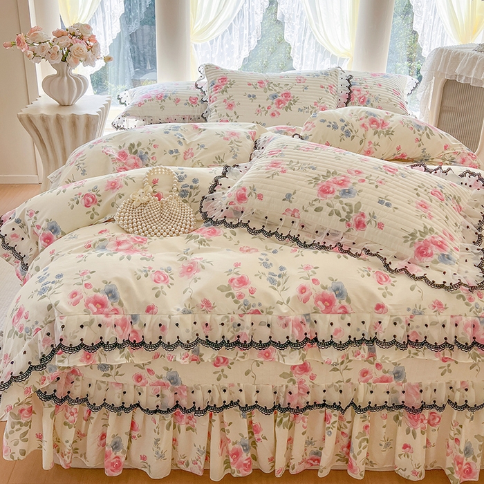 91家纺网 家纺一手货源 找家纺 网红馆（ck家纺） 2025新款全棉印花床盖四件套 春湔