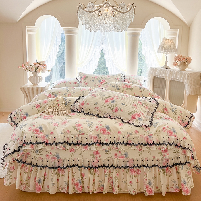 91家纺网 家纺一手货源 找家纺 网红馆（ck家纺） 2025新款全棉印花床盖四件套 春湔