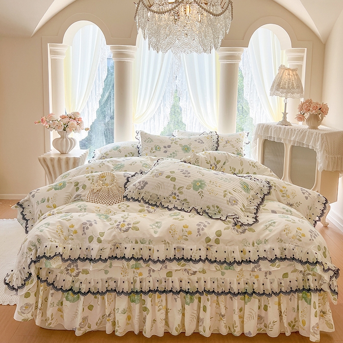 91家纺网 家纺一手货源 找家纺 网红馆（ck家纺） 2025新款全棉印花床盖四件套 花韵花香