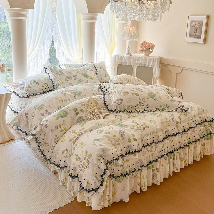 91家纺网 家纺一手货源 找家纺 网红馆（ck家纺） 2025新款全棉印花床盖四件套 花韵花香