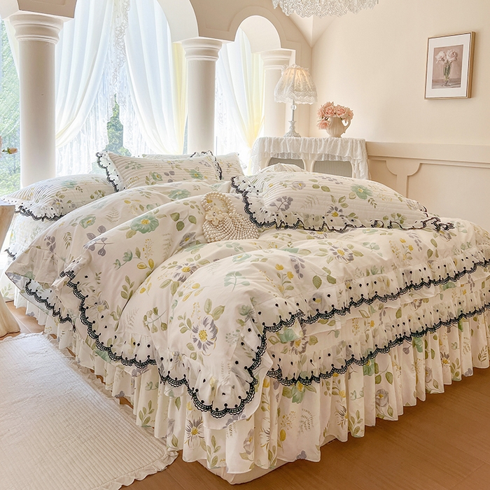 91家纺网 家纺一手货源 找家纺 网红馆（ck家纺） 2025新款全棉印花床盖四件套 花韵花香