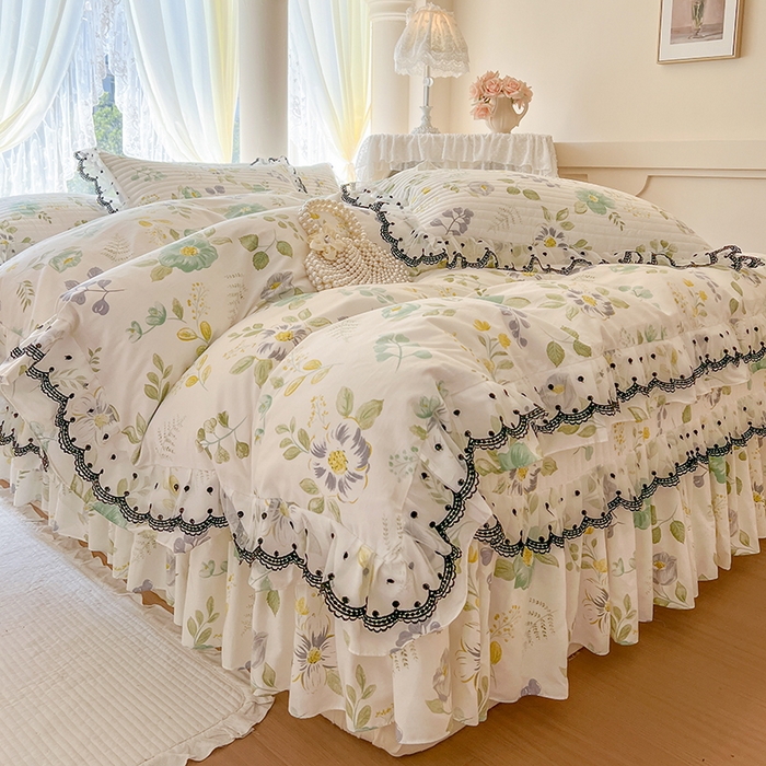 91家纺网 家纺一手货源 找家纺 网红馆（ck家纺） 2025新款全棉印花床盖四件套 花韵花香