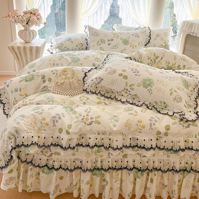 91家纺网 家纺一手货源 找家纺 网红馆（ck家纺） 2025新款全棉印花床盖四件套 花韵花香