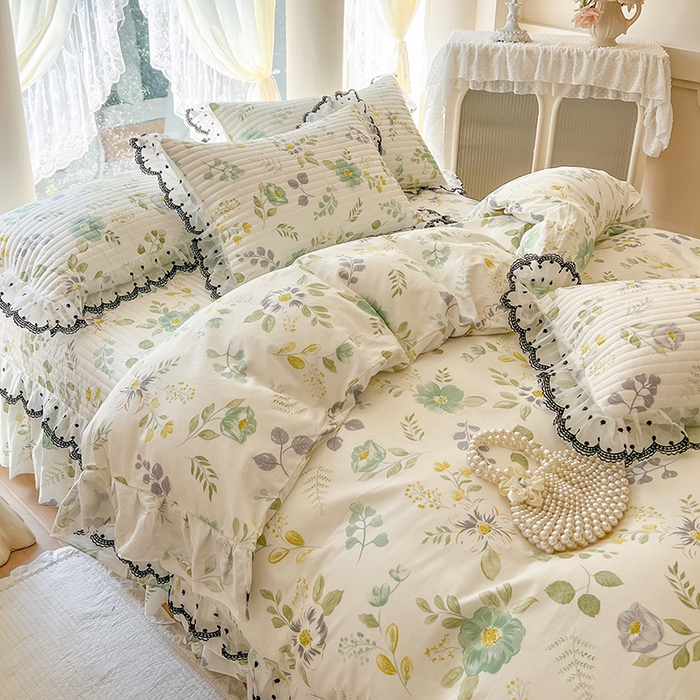 91家纺网 家纺一手货源 找家纺 网红馆（ck家纺） 2025新款全棉印花床盖四件套 花韵花香