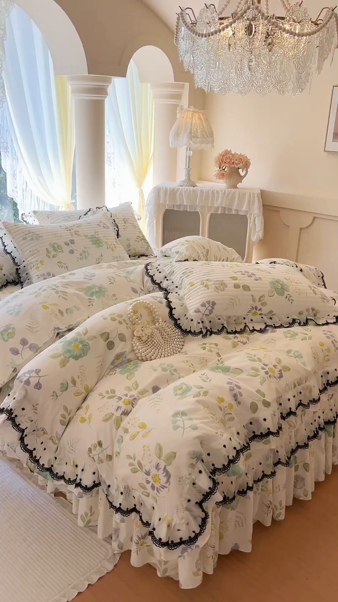 91家纺网 家纺一手货源 找家纺 网红馆（ck家纺） 2025新款全棉印花床盖四件套 花韵花香