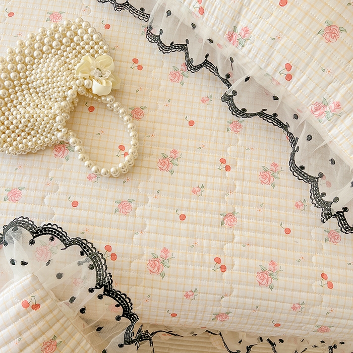 91家纺网 家纺一手货源 找家纺 网红馆（ck家纺） 2025新款全棉印花床盖四件套 玫瑰樱桃