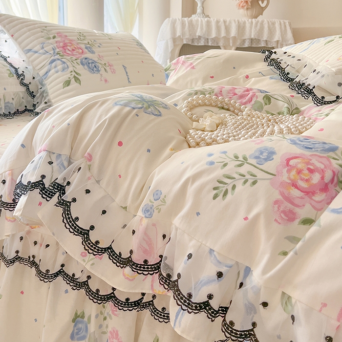 91家纺网 家纺一手货源 找家纺 网红馆（ck家纺） 2025新款全棉印花床盖四件套 陌上花开