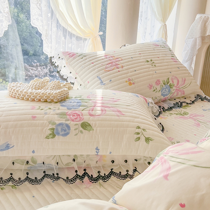 91家纺网 家纺一手货源 找家纺 网红馆（ck家纺） 2025新款全棉印花床盖四件套 陌上花开