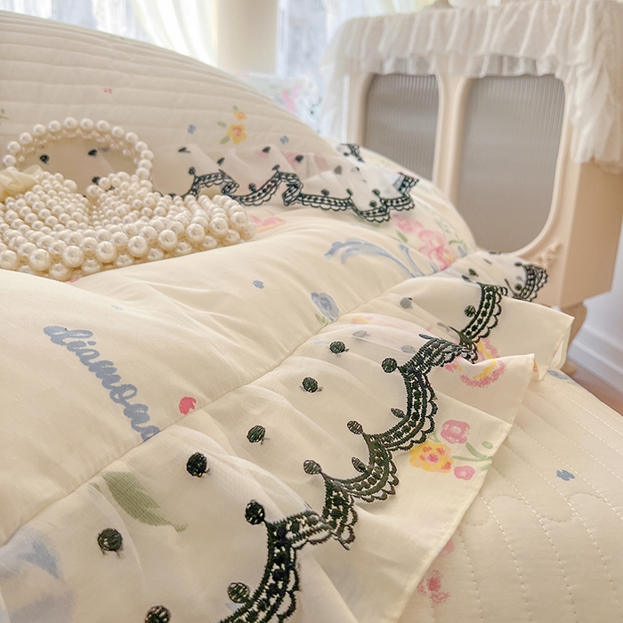 91家纺网 家纺一手货源 找家纺 网红馆（ck家纺） 2025新款全棉印花床盖四件套 陌上花开