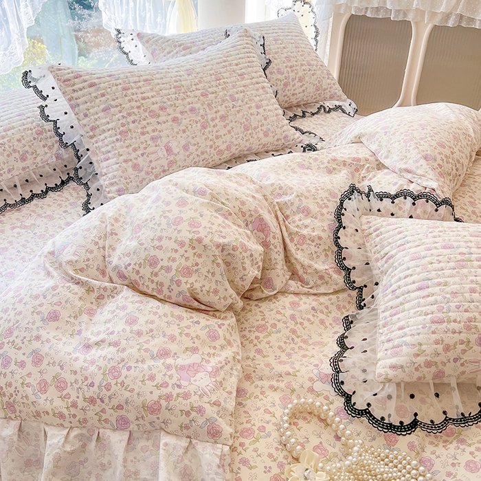 91家纺网 家纺一手货源 找家纺 网红馆（ck家纺） 2025新款全棉印花床盖四件套 青葱岁月