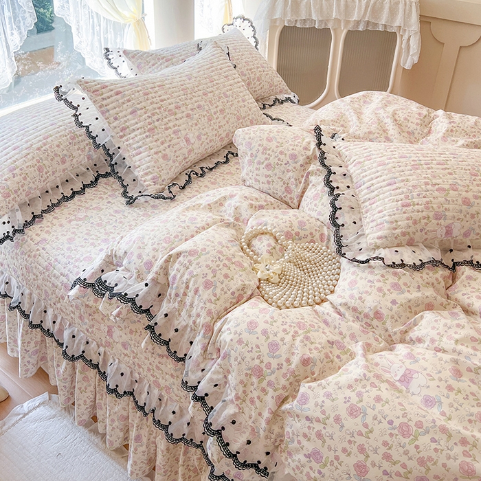 91家纺网 家纺一手货源 找家纺 网红馆（ck家纺） 2025新款全棉印花床盖四件套 青葱岁月