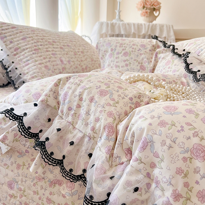 91家纺网 家纺一手货源 找家纺 网红馆（ck家纺） 2025新款全棉印花床盖四件套 青葱岁月