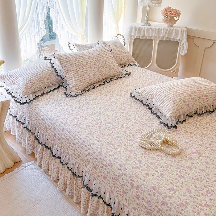 91家纺网 家纺一手货源 找家纺 网红馆（ck家纺） 2025新款全棉印花床盖四件套 青葱岁月