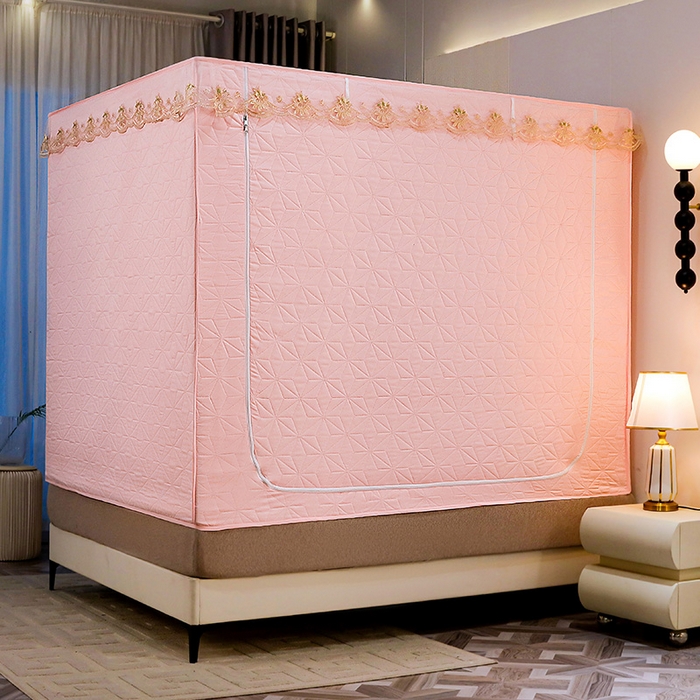 91家纺网 家纺一手货源 找家纺 （总）窝里暖 2025新款冬季保暖夹棉遮光床帘蚊帐（五块夹棉）