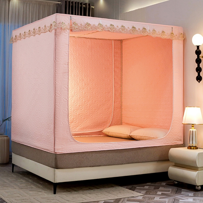 （总）窝里暖 2025新款冬季保暖夹棉遮光床帘蚊帐（五块夹棉）