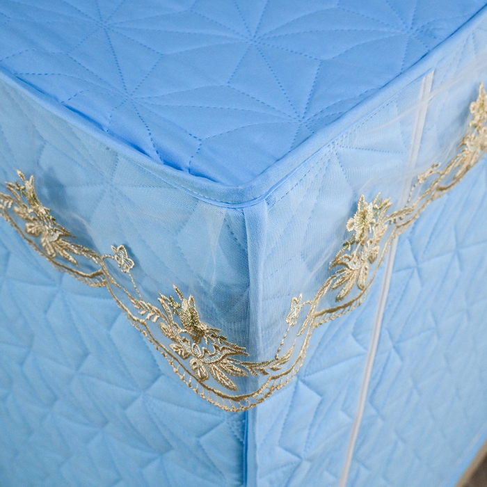 91家纺网 家纺一手货源 找家纺 窝里暖 2025新款冬季保暖夹棉遮光帘蚊帐（五块夹棉） 蓝色