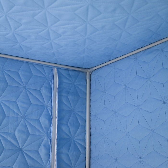 91家纺网 家纺一手货源 找家纺 窝里暖 2025新款冬季保暖夹棉遮光帘蚊帐（五块夹棉） 蓝色