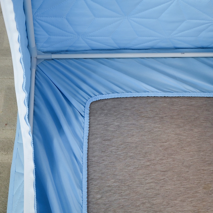 91家纺网 家纺一手货源 找家纺 窝里暖 2025新款冬季保暖夹棉遮光帘蚊帐（五块夹棉） 蓝色