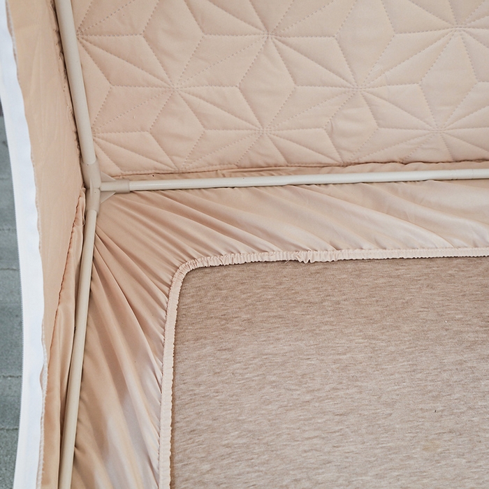 91家纺网 家纺一手货源 找家纺 窝里暖 2025新款冬季保暖夹棉遮光帘蚊帐（五块夹棉） 米白