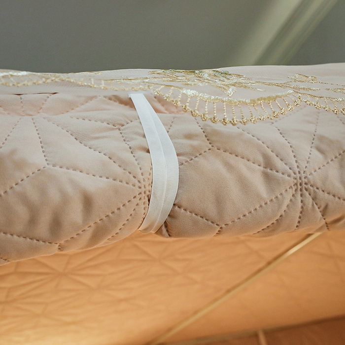 91家纺网 家纺一手货源 找家纺 窝里暖 2025新款冬季保暖夹棉遮光帘蚊帐（五块夹棉） 米白