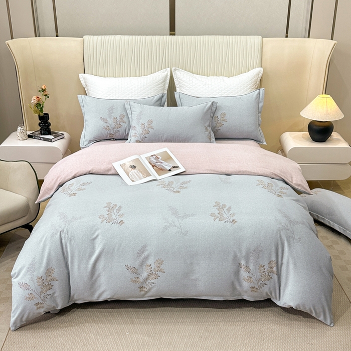 91家纺网 家纺一手货源 找家纺 凌鼎 2025新款喷气加厚磨毛四件套系列1 静初灰