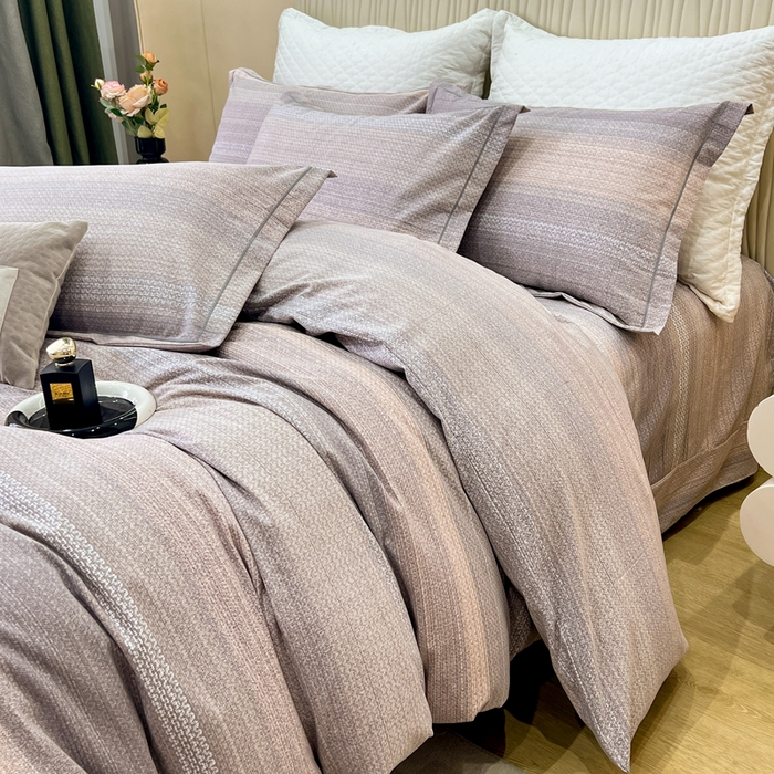 91家纺网 家纺一手货源 找家纺 凌鼎 2025新款喷气加厚磨毛四件套系列1 伦敦假日咖