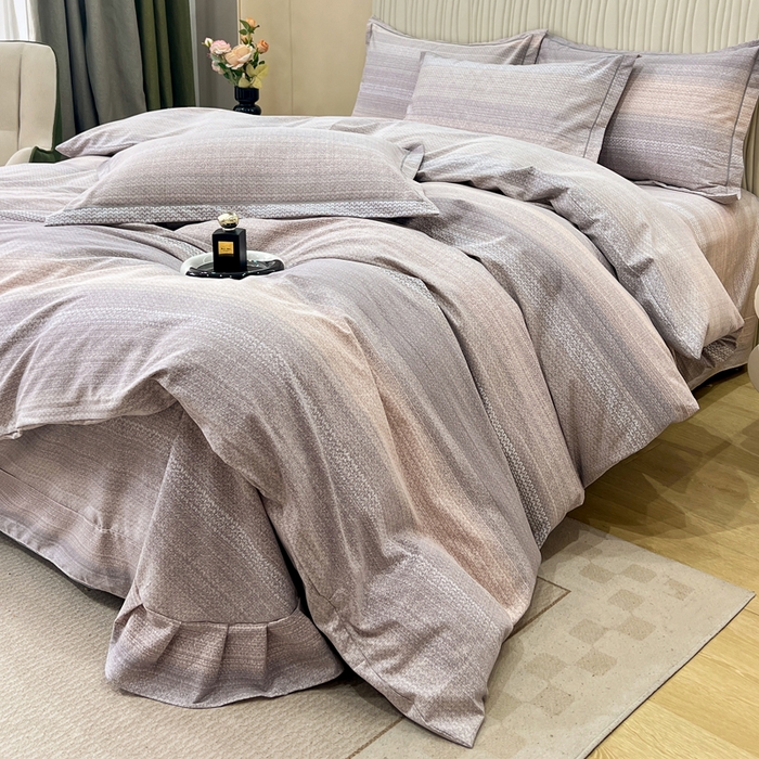 91家纺网 家纺一手货源 找家纺 凌鼎 2025新款喷气加厚磨毛四件套系列1 伦敦假日咖