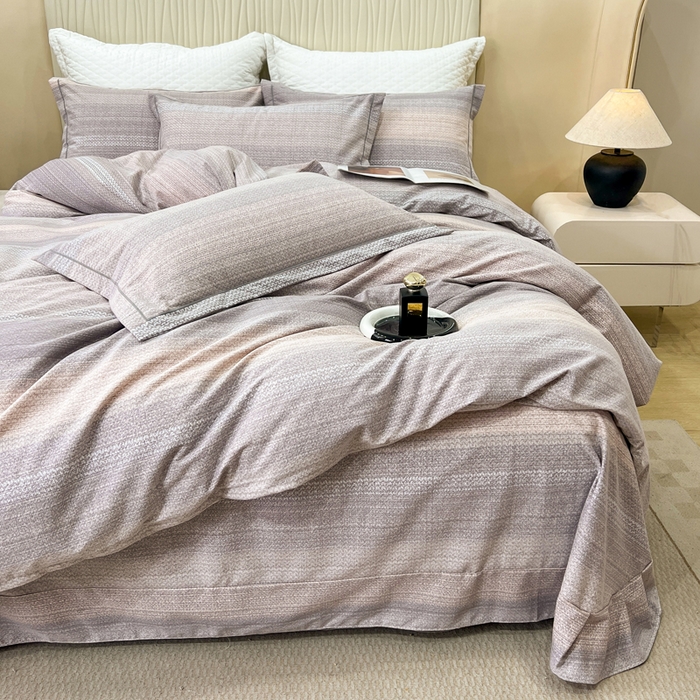 91家纺网 家纺一手货源 找家纺 凌鼎 2025新款喷气加厚磨毛四件套系列1 伦敦假日咖