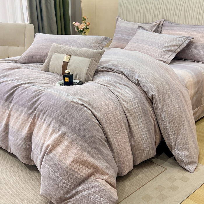 91家纺网 家纺一手货源 找家纺 凌鼎 2025新款喷气加厚磨毛四件套系列1 伦敦假日咖