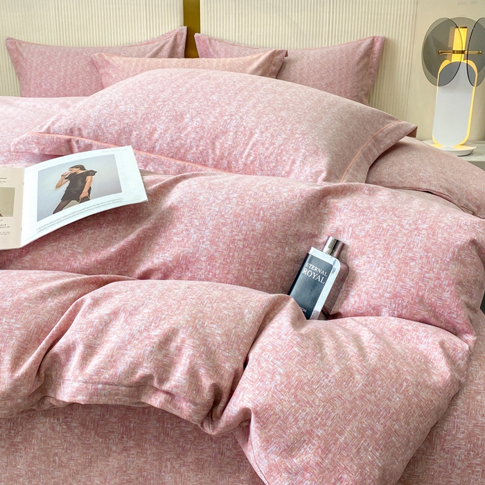 91家纺网 家纺一手货源 找家纺 凌鼎 2025新款喷气加厚磨毛四件套系列1 玛雅粉