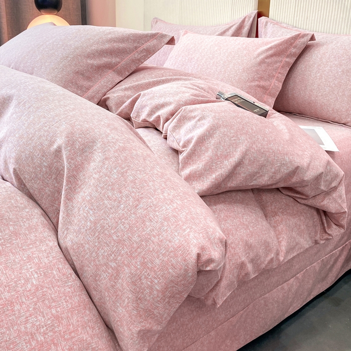 91家纺网 家纺一手货源 找家纺 凌鼎 2025新款喷气加厚磨毛四件套系列1 玛雅粉