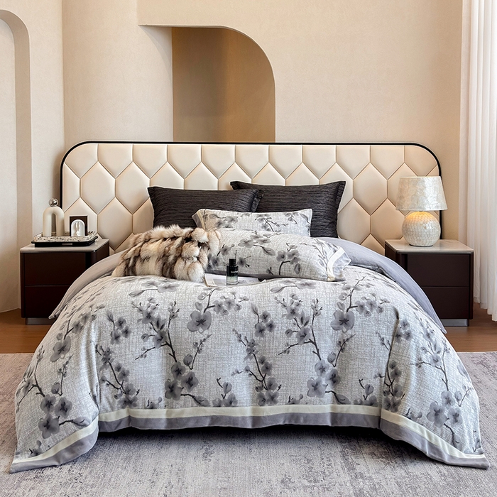 若未家居 LOVEWE HOUSE 2025新款220高克重牛奶绒色烂双拼四件套 陌语灰