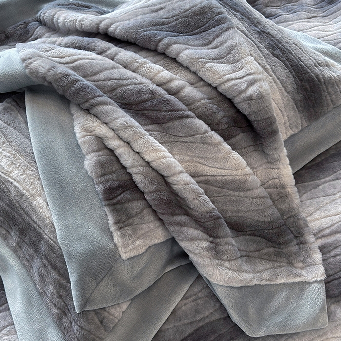 91家纺网 家纺一手货源 找家纺 若未家居 LOVEWE HOUSE 2025新款阿尔卑斯丹麦渐变山脉系风格貂四件套 水貂灰