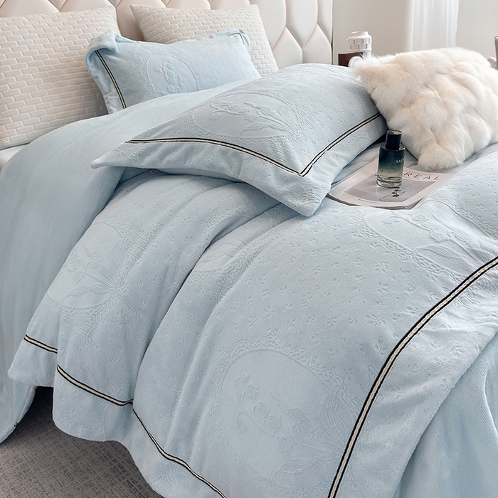 若未家居 LOVEWE HOUSE 2025新款高克重牛奶绒四件套-镜中铃兰 镜中铃兰-浅蓝