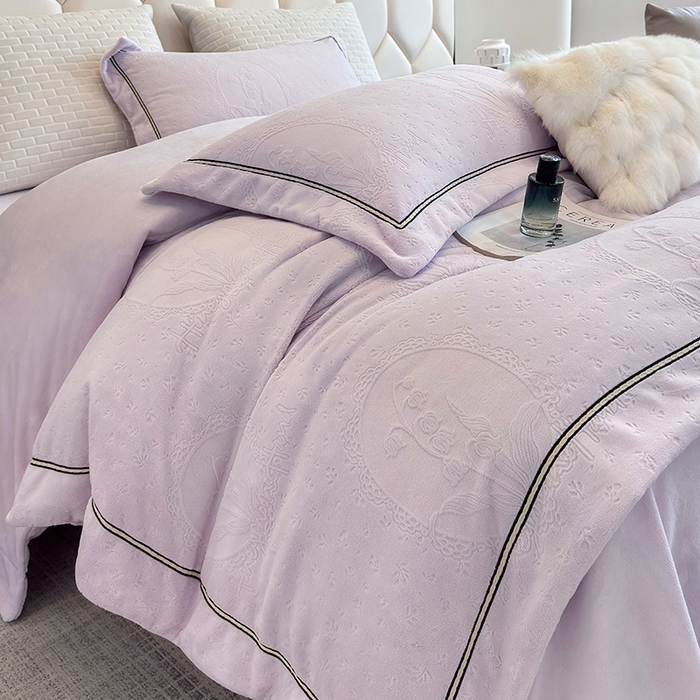 若未家居 LOVEWE HOUSE 2025新款高克重牛奶绒四件套-镜中铃兰 镜中铃兰-浅紫