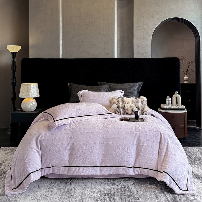 若未家居 LOVEWE HOUSE 2025新款高克重牛奶绒四件套-一封情书 一封情书-浅紫