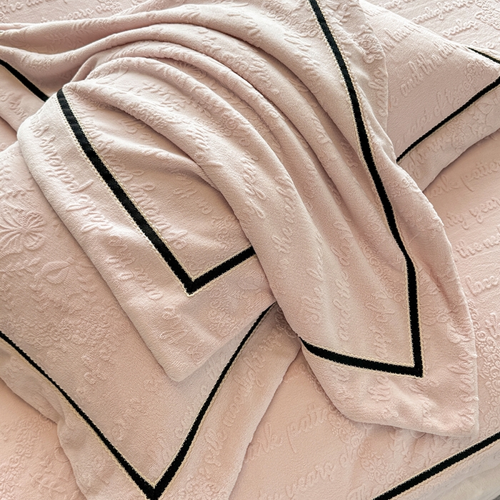 91家纺网 家纺一手货源 找家纺 若未家居 LOVEWE HOUSE 2025新款高克重牛奶绒四件套-一封情书 一封情书-少女粉