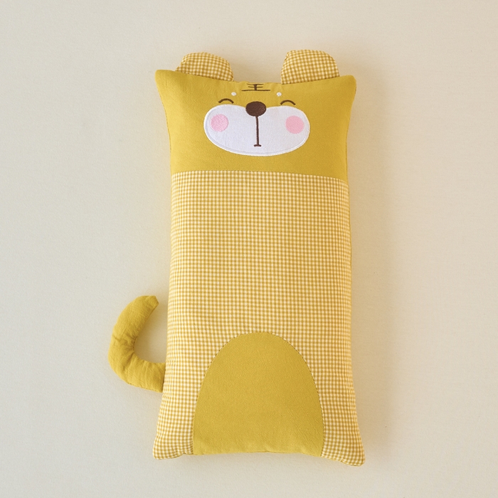 明星枕业 2025新款全棉可爱荞麦壳枕头卡通萌宠儿童系列护颈椎枕芯家用幼儿园助睡眠 黄色-小熊