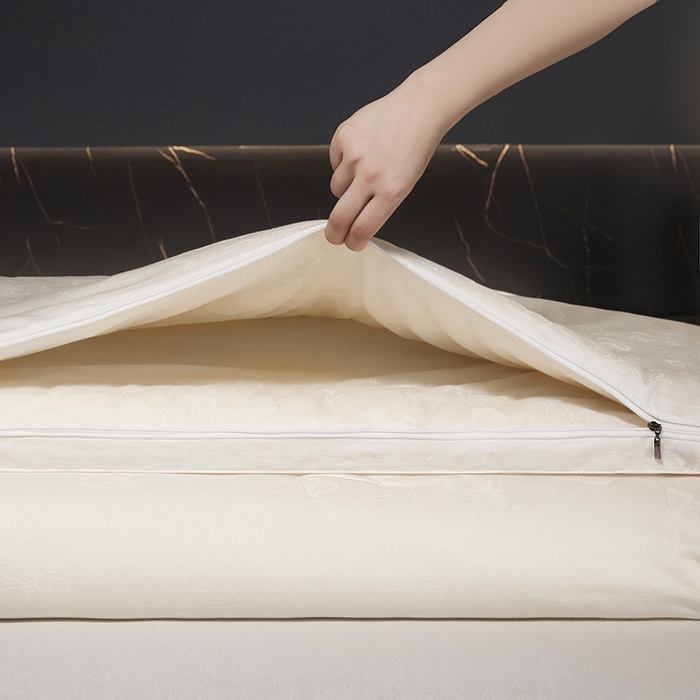 91家纺网 家纺一手货源 找家纺 欧夏家纺 2025新款全棉被子大提花冬被春秋被羊绒蛋白大豆被二合一子母被 奶白色