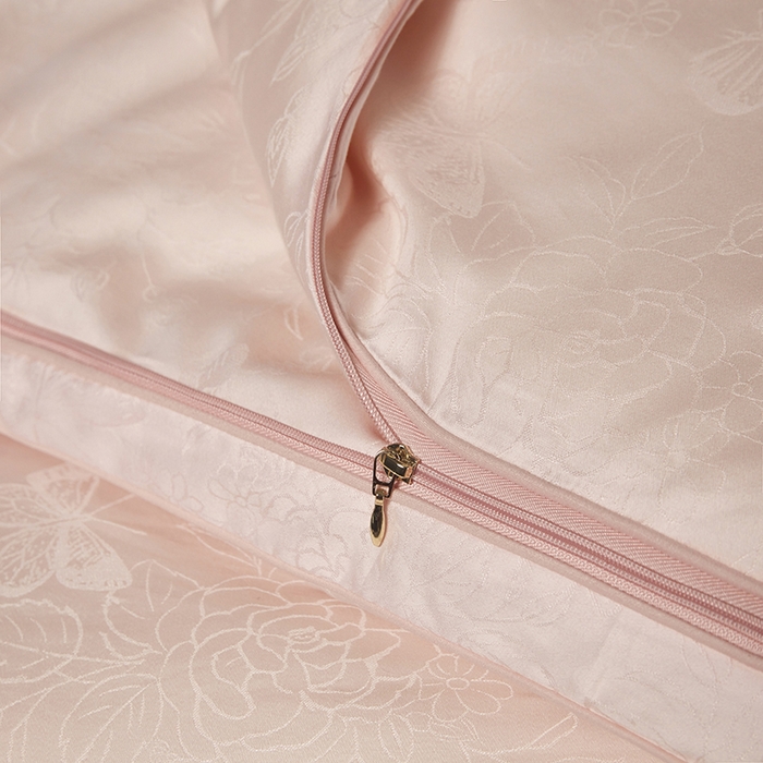 91家纺网 家纺一手货源 找家纺 欧夏家纺 2025新款全棉被子大提花冬被春秋被羊绒蛋白大豆被二合一子母被 美玉粉