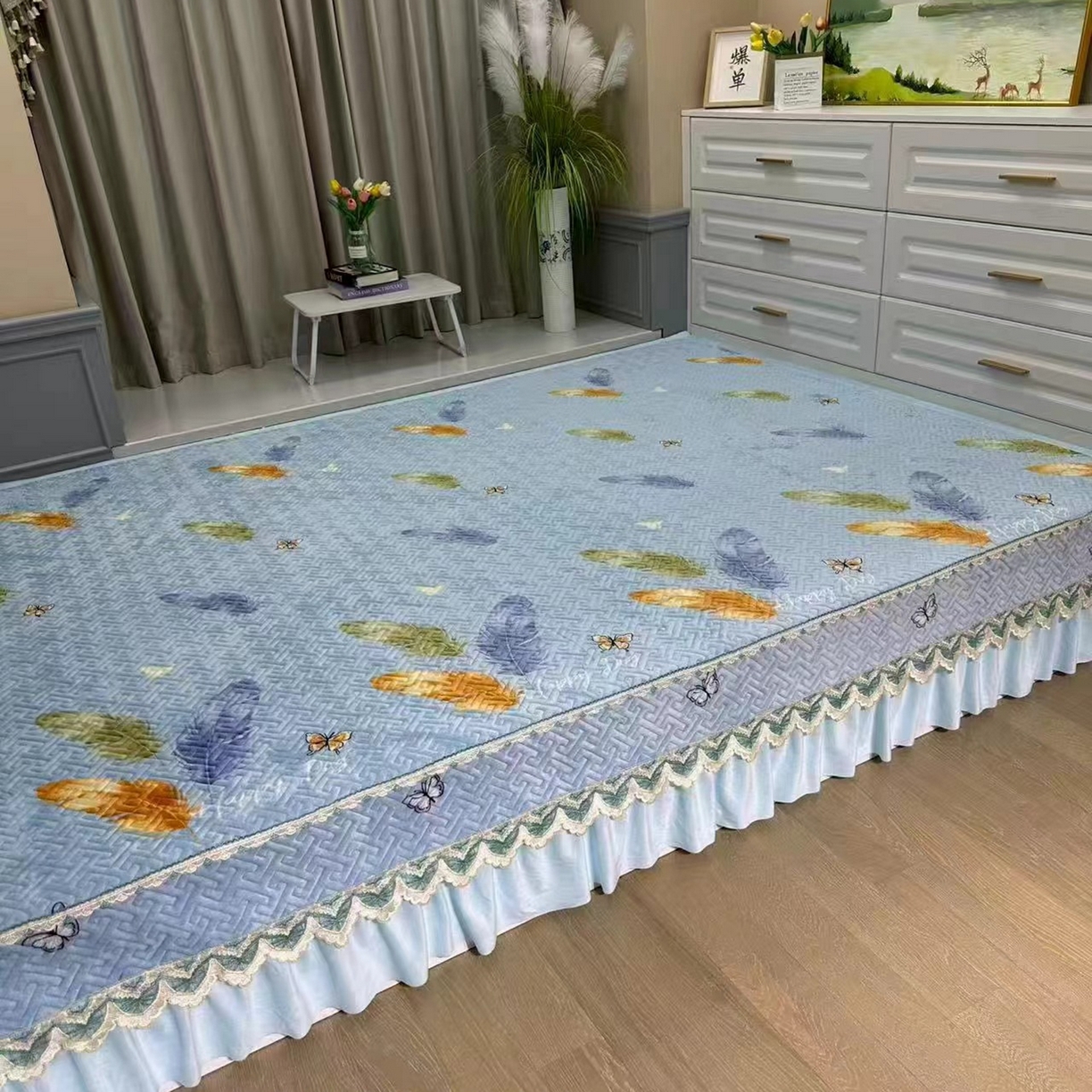 91家纺网 家纺一手货源 找家纺 （总）铭源榻榻米炕盖 新款牛奶绒防滑榻榻米炕盖