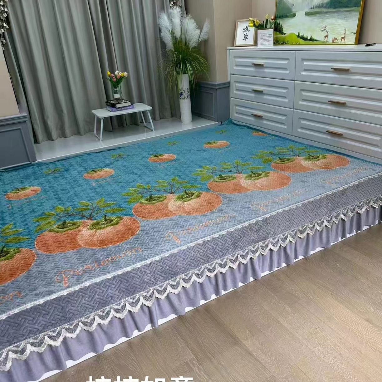 91家纺网 家纺一手货源 找家纺 （总）铭源榻榻米炕盖 新款牛奶绒防滑榻榻米炕盖