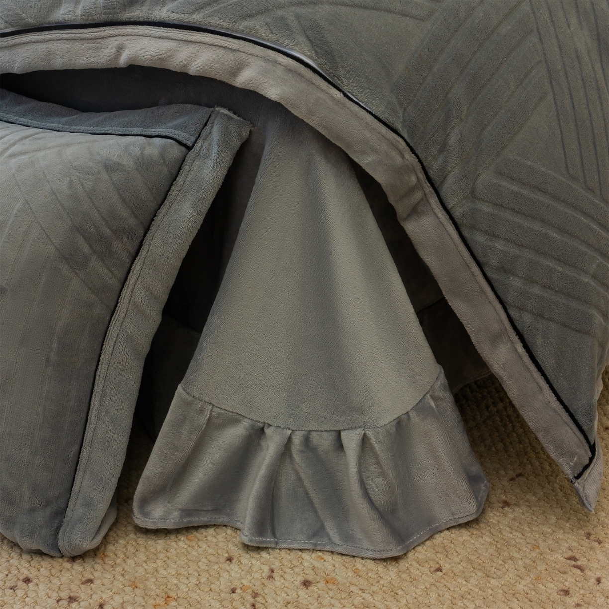 91家纺网 家纺一手货源 找家纺 满座家居 2025新款高克重牛奶绒雕花四件套-罗马假日 罗马假日-星灰