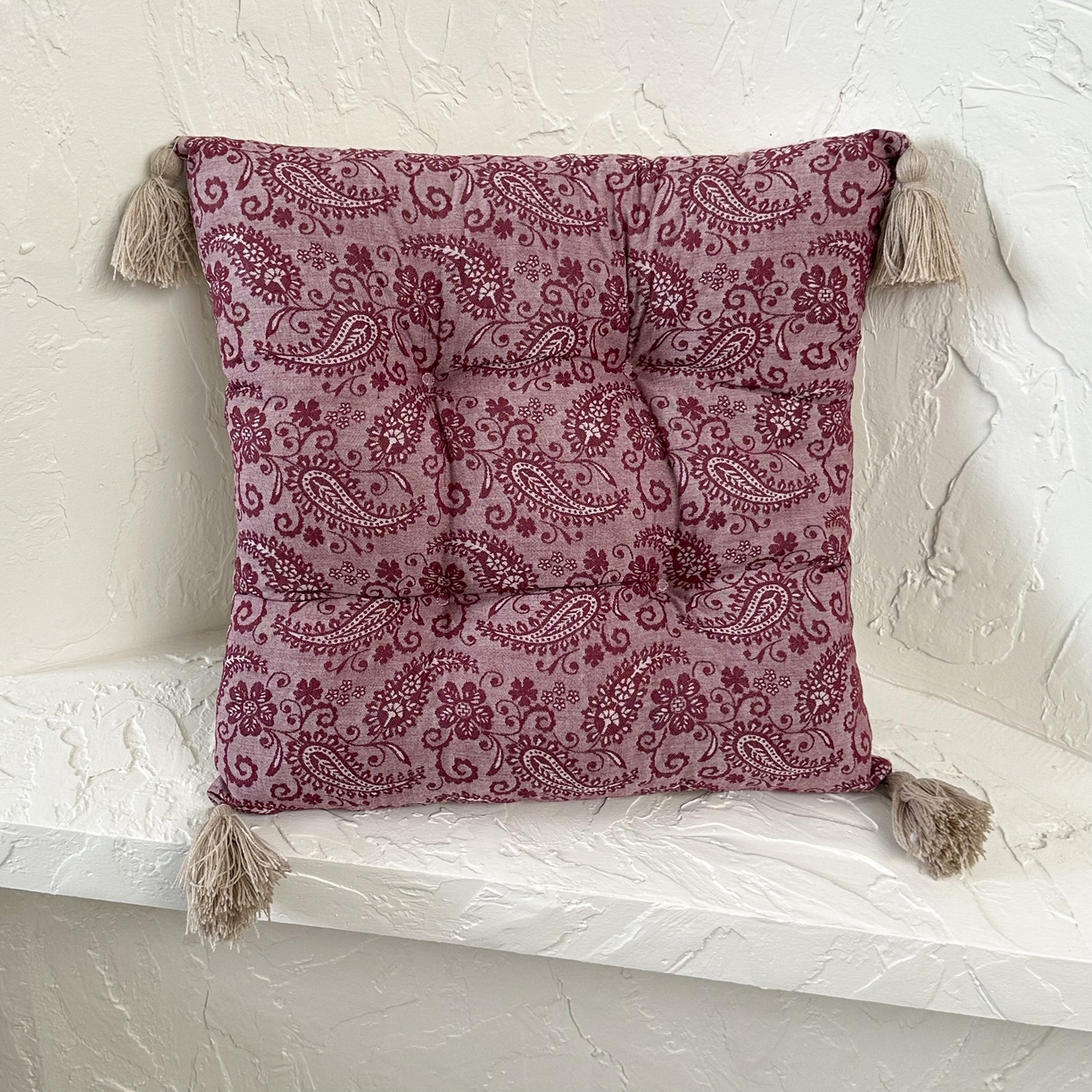 91家纺网 家纺一手货源 找家纺 （总）番茄+ 2025新款棉麻提花流苏坐垫沙发坐垫