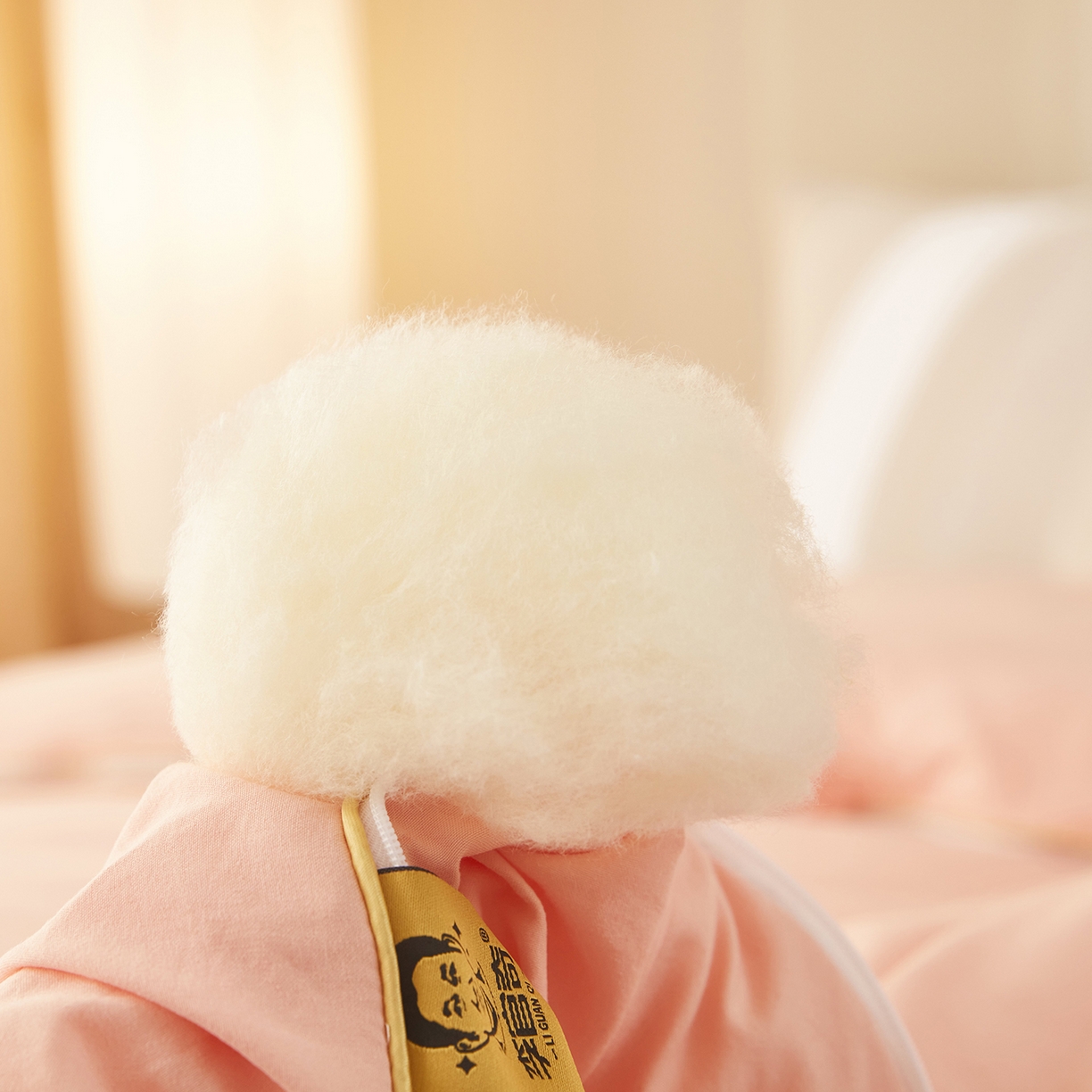 91家纺网 家纺一手货源 找家纺 恒科家纺 2025新款李官奇官方正品认证李官奇大豆纤维被 子母被拉链二合一被子被芯 粉玉