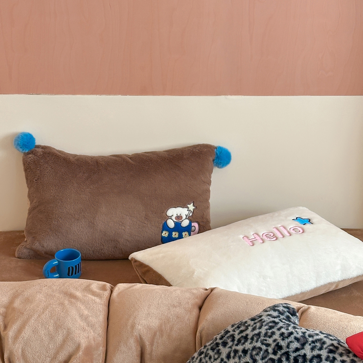 91家纺网 家纺一手货源 找家纺 桔子家纺 2025新款秋冬学院派兔兔绒牛奶绒系列四件套 茶杯小斗