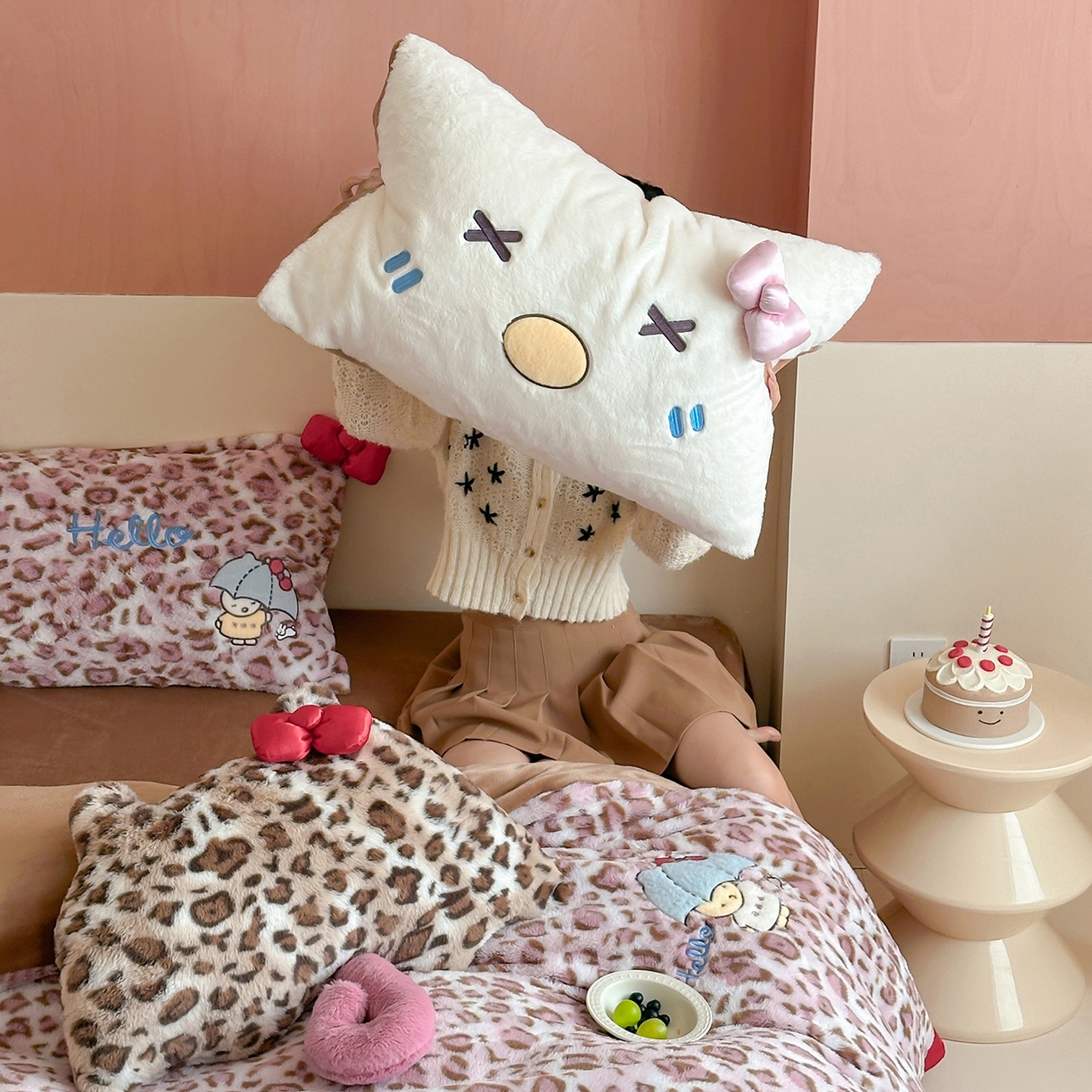 91家纺网 家纺一手货源 找家纺 （总）桔子家纺 2025新款兔兔绒牛奶绒豹纹系列卡通绣花四件套