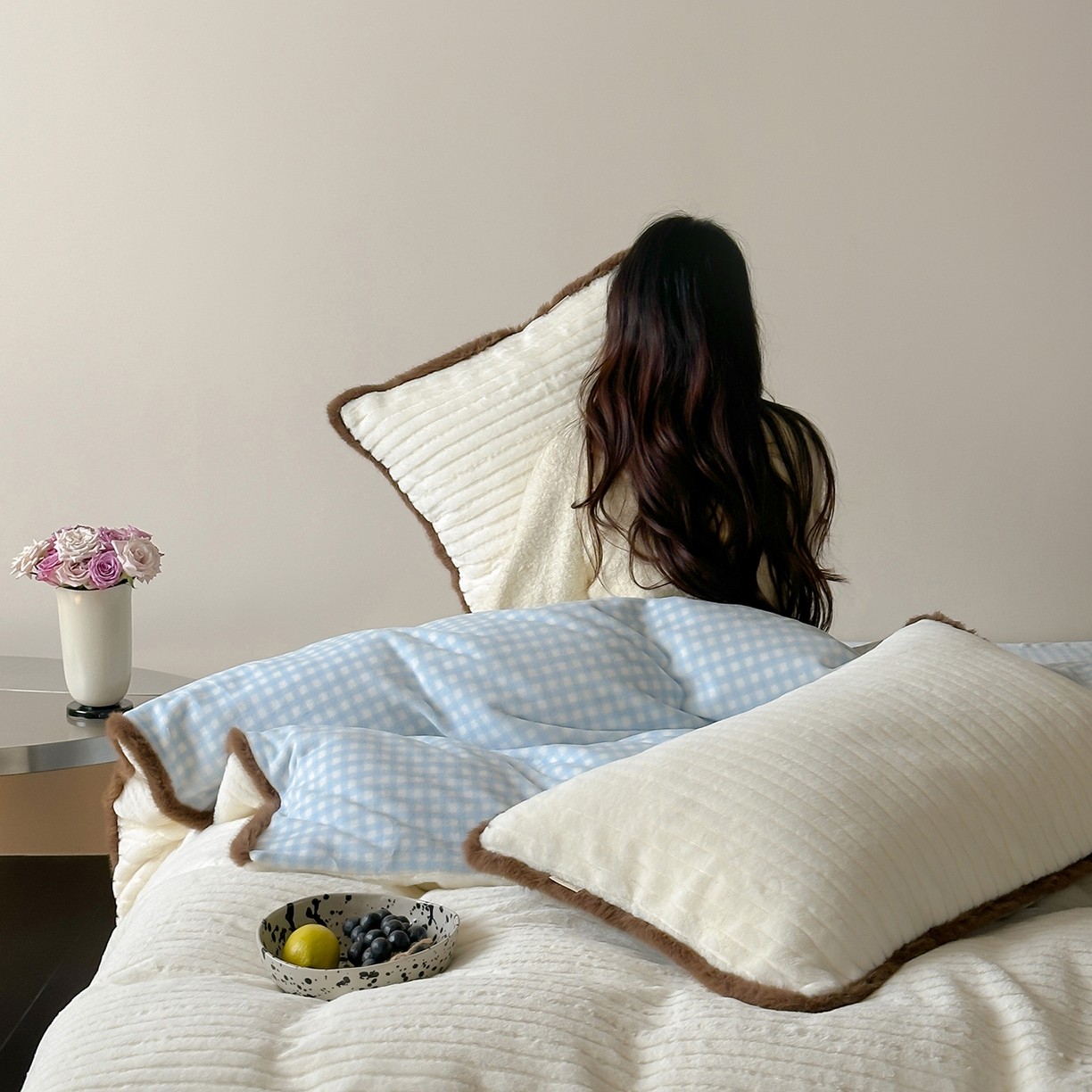 91家纺网 家纺一手货源 找家纺 （总）桔子家纺 2025新款兔兔绒牛奶绒雕花系列四件套