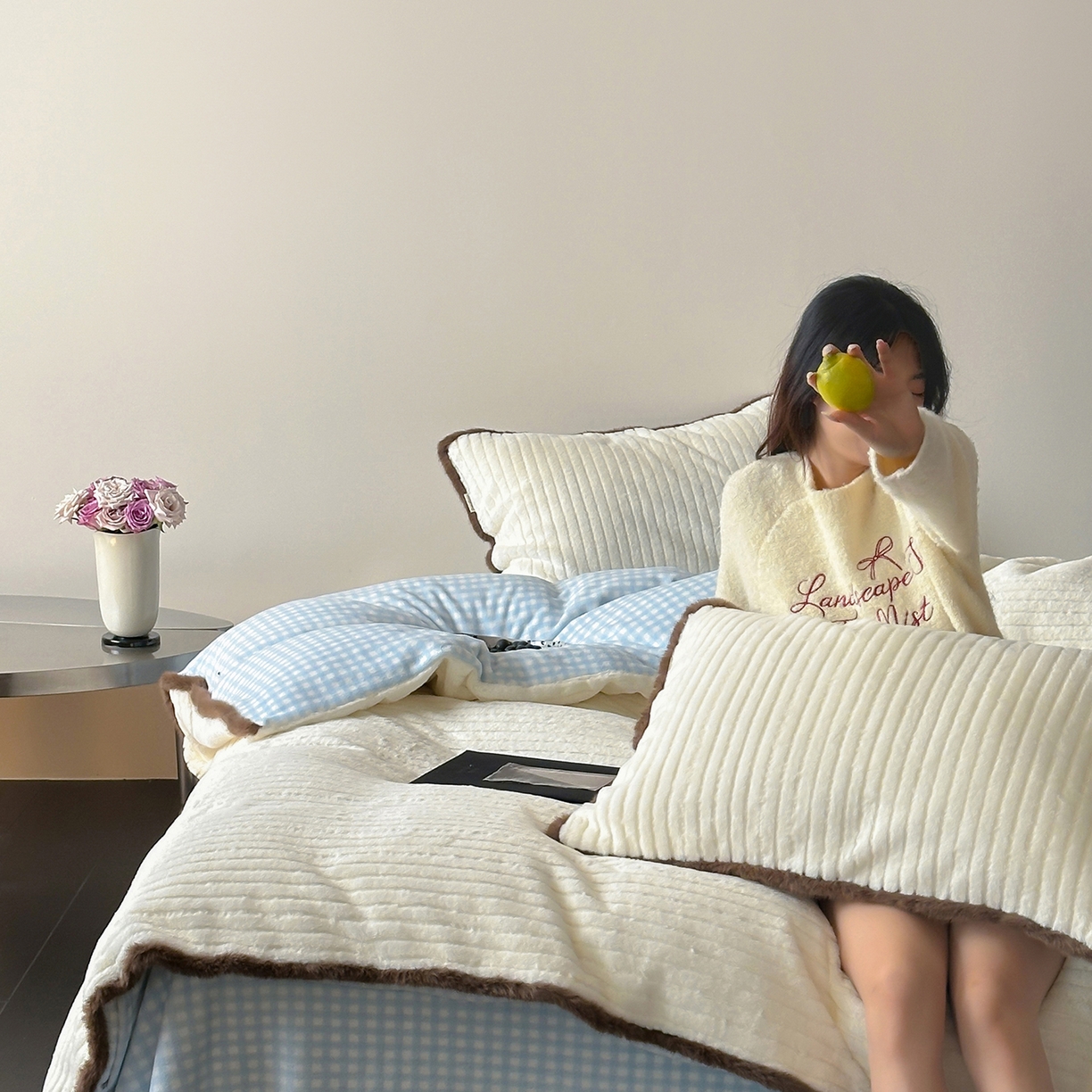 91家纺网 家纺一手货源 找家纺 （总）桔子家纺 2025新款兔兔绒牛奶绒雕花系列四件套