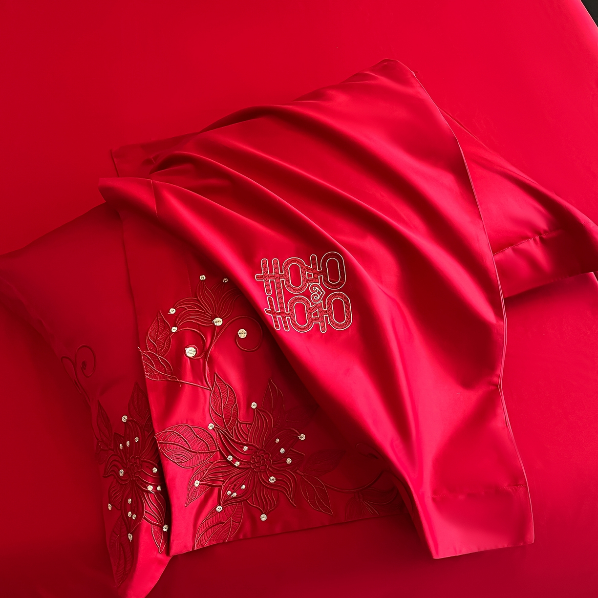 91家纺网 家纺一手货源 找家纺 （总）置顶家纺 2025新款亲肤刺绣婚庆四件套